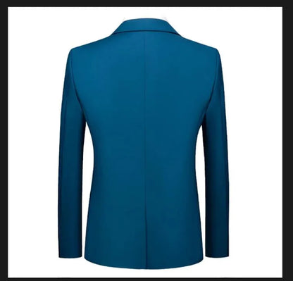 Men's Solid Color Formal Suit Jacket Slim Fit Blazer