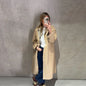 Reversible Plaid Long Trench Coat Women Single Breasted