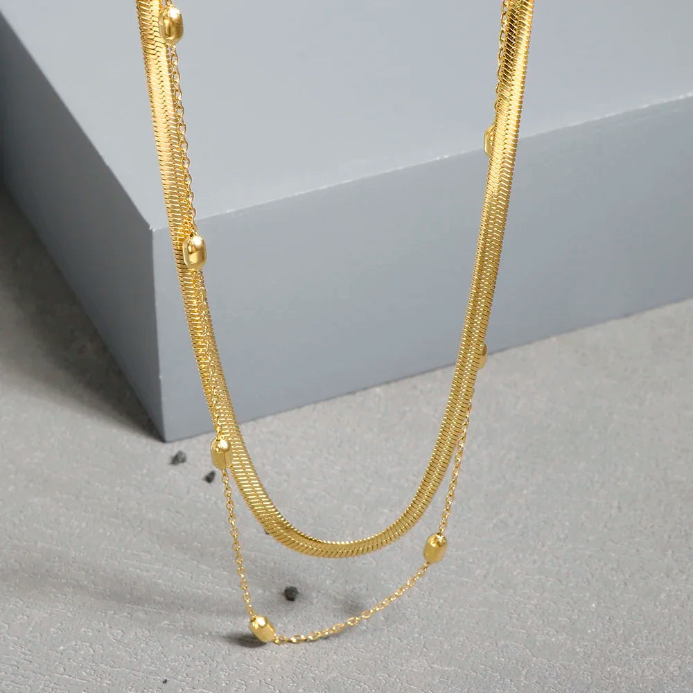 Vintage Textured Stainless Steel Necklace