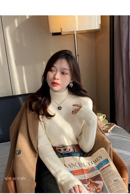 Women's Turtleneck Sweater with Velvet Lining