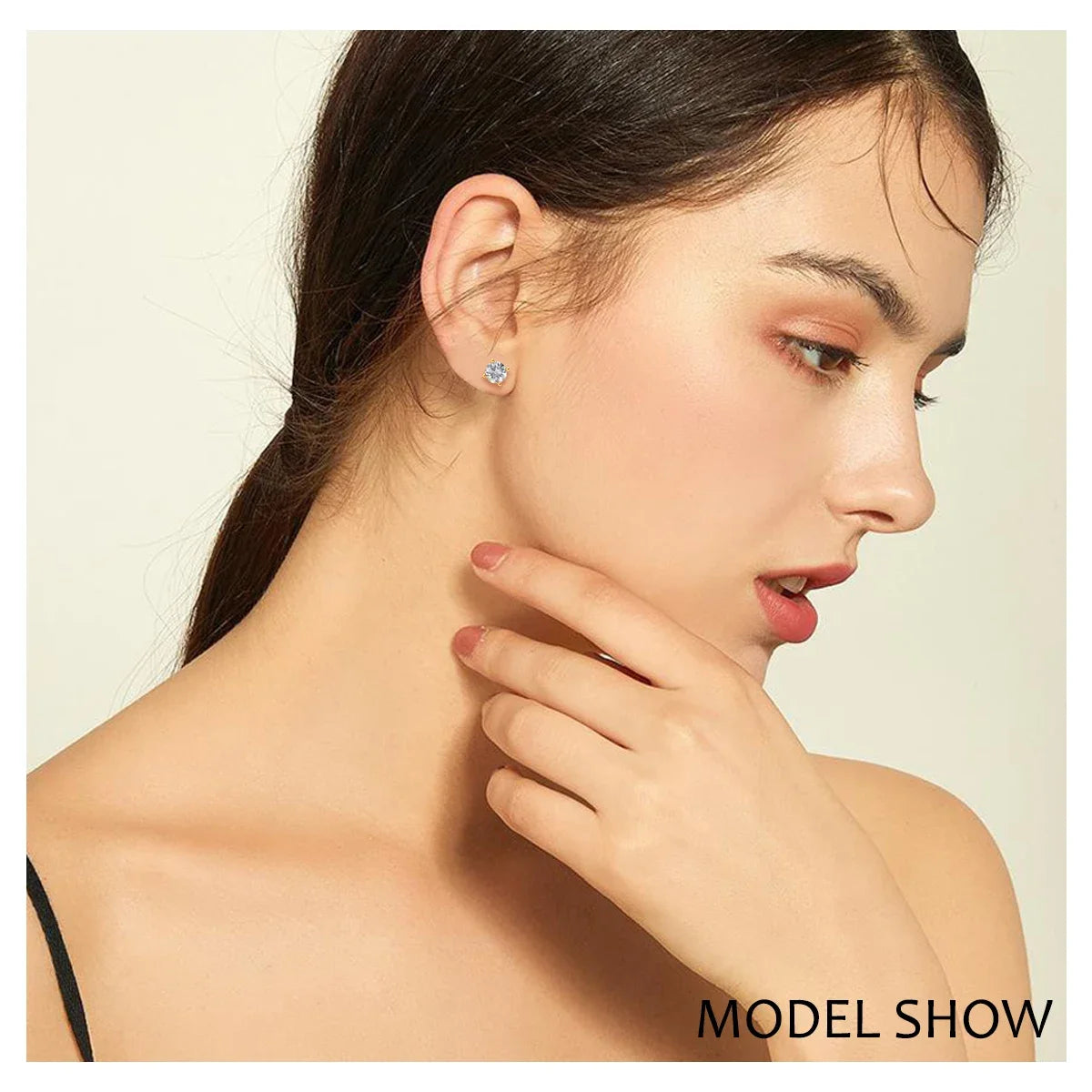 18k Gold Moissanite Stud Earrings for Women