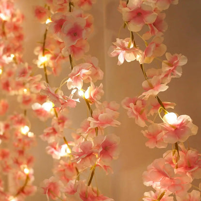 Artificial Flower Garland Lights for Home Decoration