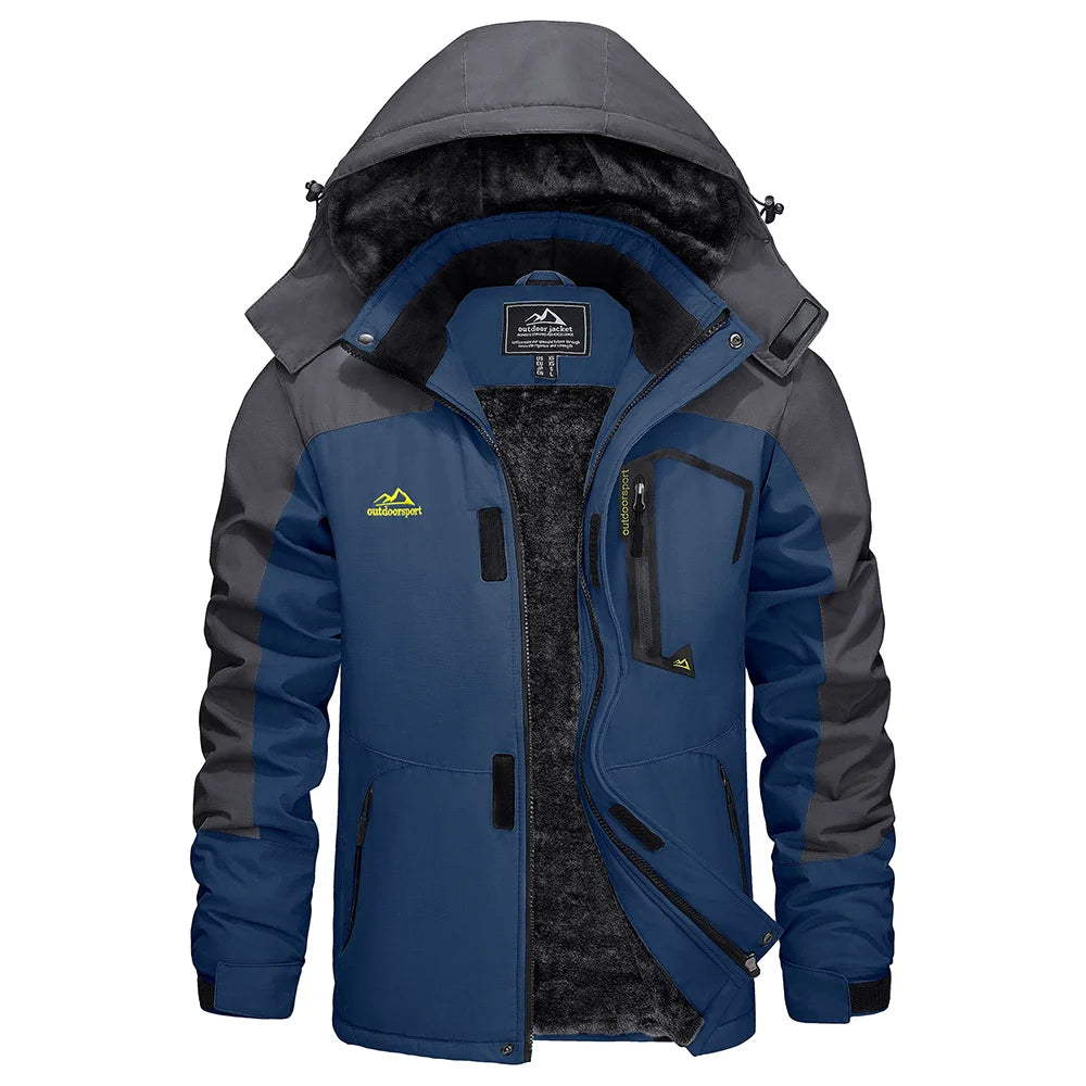 Men's Waterproof Fleece Ski Jacket Parka