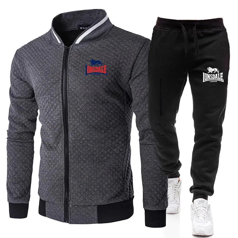 Men's Casual Spring and Autumn Zipper Jacket Set
