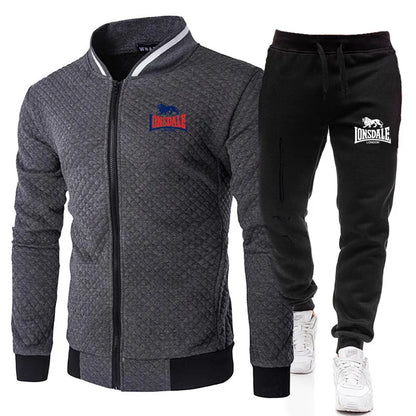 Men's Casual Spring and Autumn Zipper Jacket Set