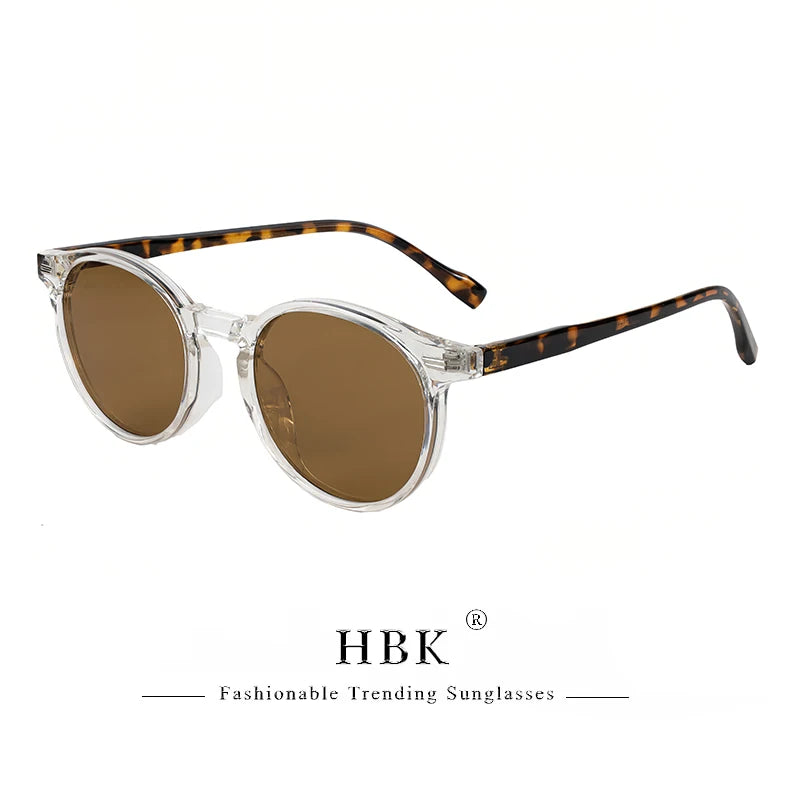 HBK Fashion Sunglasses Men Round TR90 Frame UV400