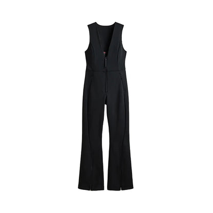 Hooded One-Piece Ski Jumpsuit for Women Windproof Outwear