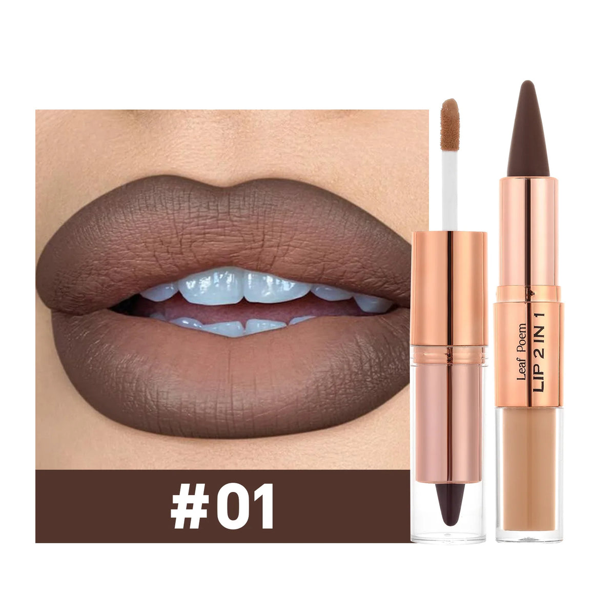Waterproof Matte Black Lipstick and Lipgloss Duo