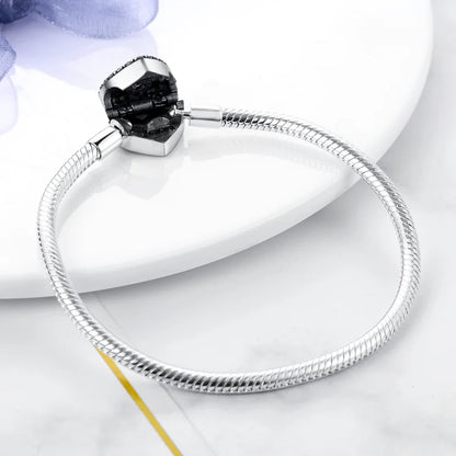 S925 Silver Plated Peach Heart Charm Bracelet for Women