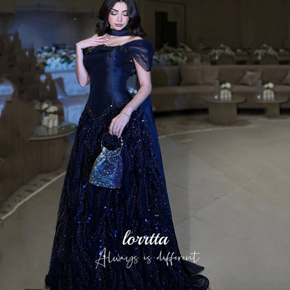Luxury Satin Evening Dress with Sequins and Sweetheart Neckline
