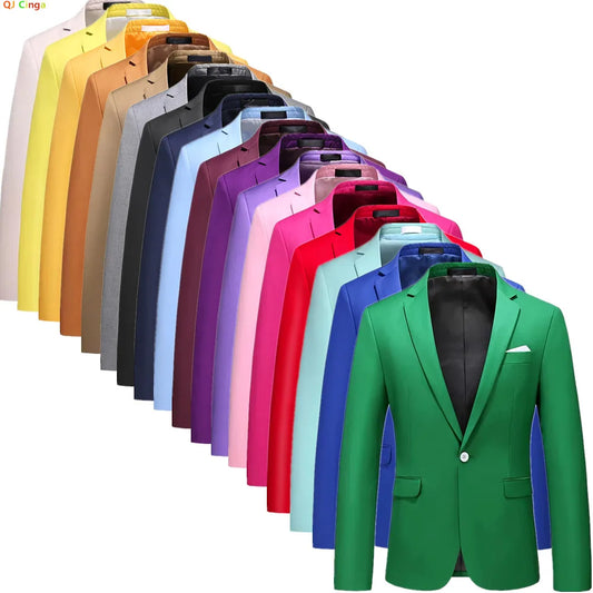 Bright Green Men's Blazer, Polyester Slim Fit Jacket