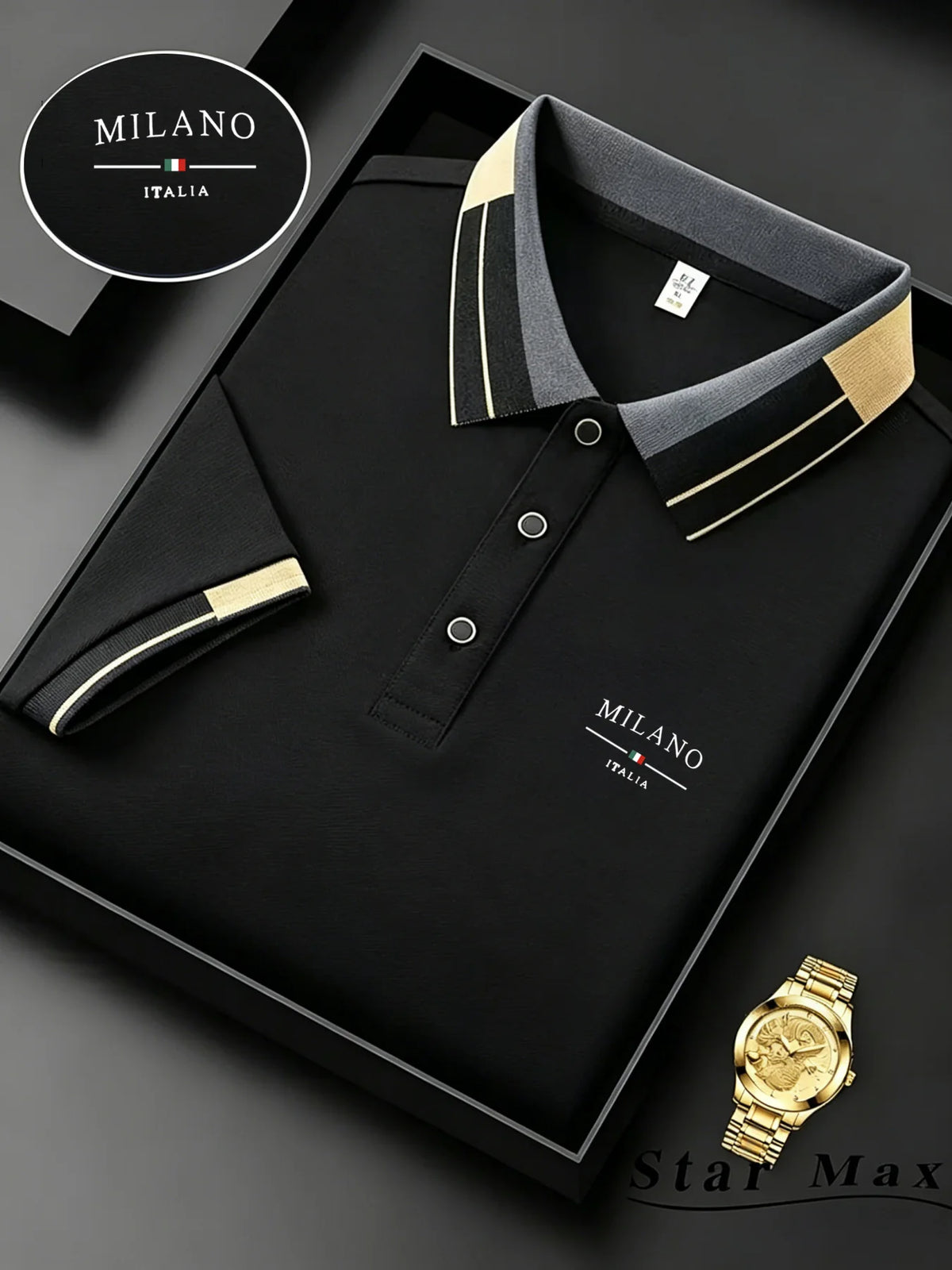 Men's Summer Casual Polo Shirt with Horse Embroidery