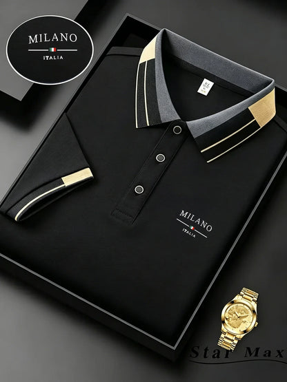 Men's Summer Casual Polo Shirt with Horse Embroidery