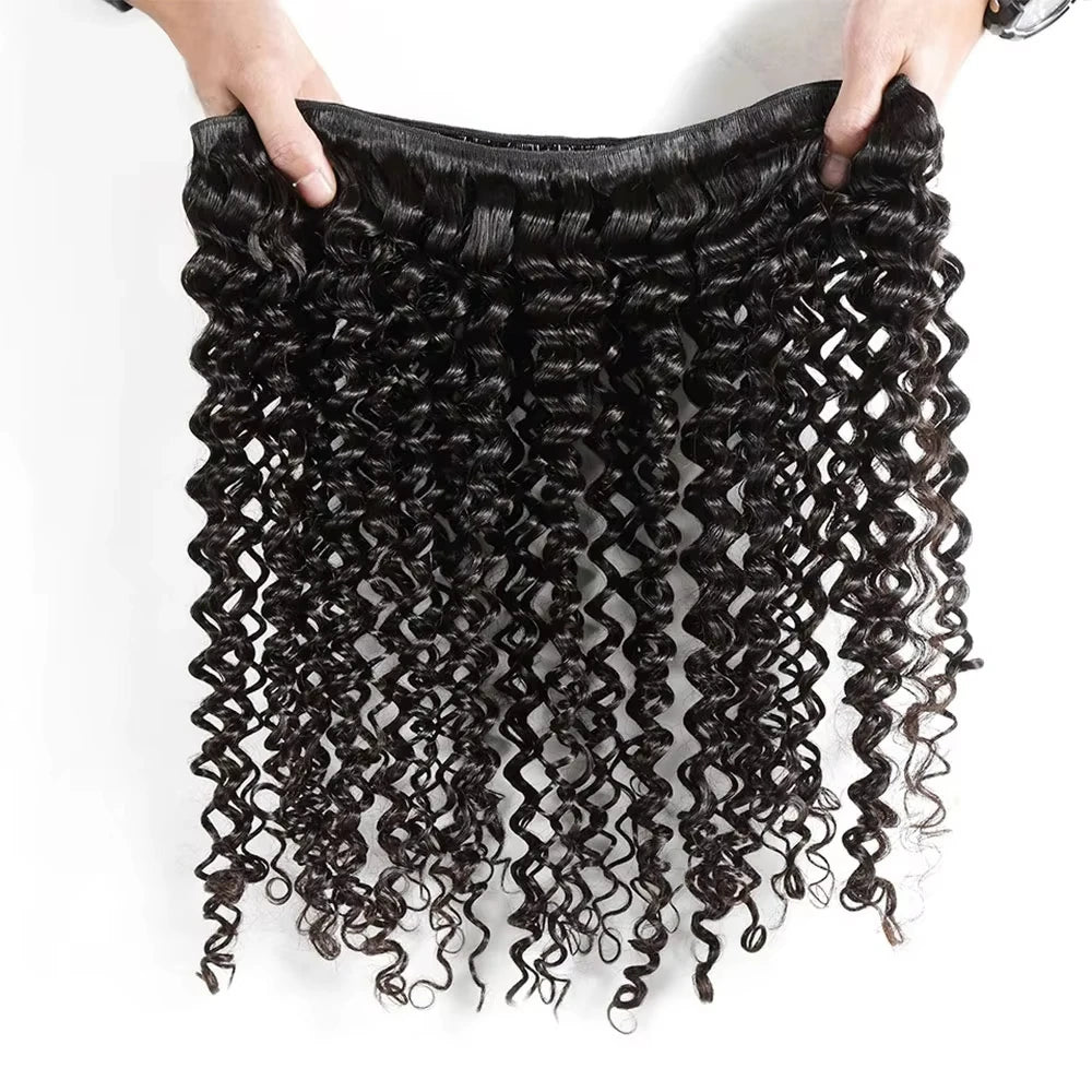 Deep Wave Human Hair Bundles Natural Color Extensions