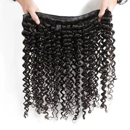 Deep Wave Human Hair Bundles Natural Color Extensions