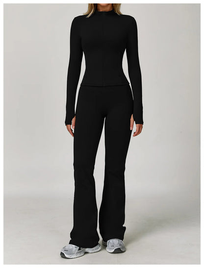 Yoga Suit Sports Set for Women Long Sleeve Athletic Wear
