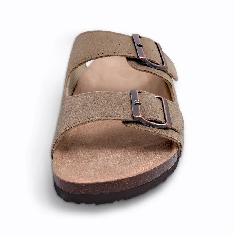 Comwarm Women's Suede Mules Slippers with Cork Insole
