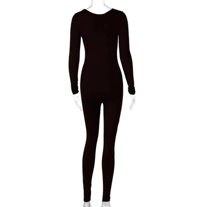 Dulzura Women Long Sleeve Bodycon Jumpsuit Overall