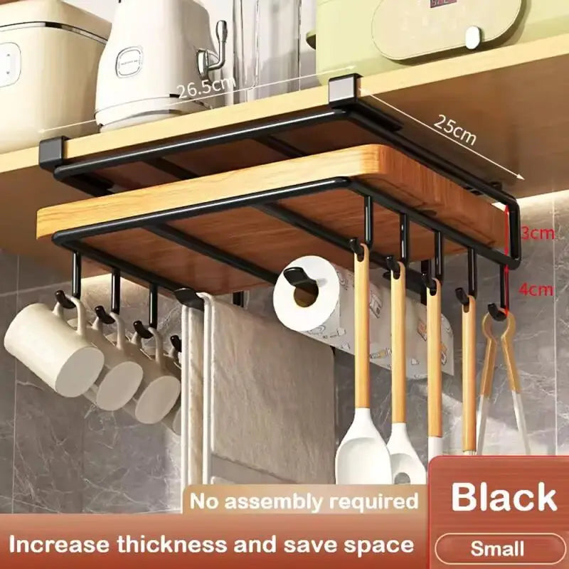 Steel Under Cabinet Organizer Rack with Hooks