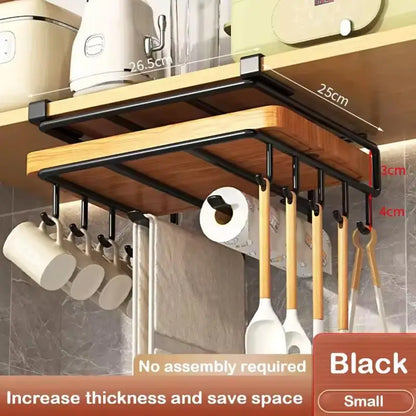 Steel Under Cabinet Organizer Rack with Hooks