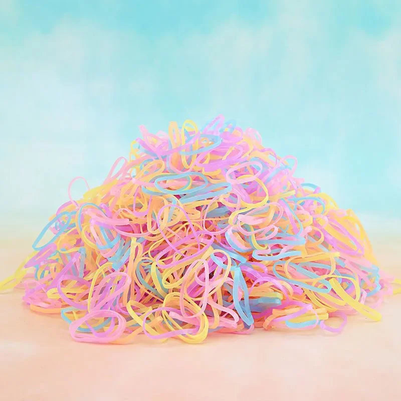 Colorful Elastic Hair Bands 1000 Pieces for Kids