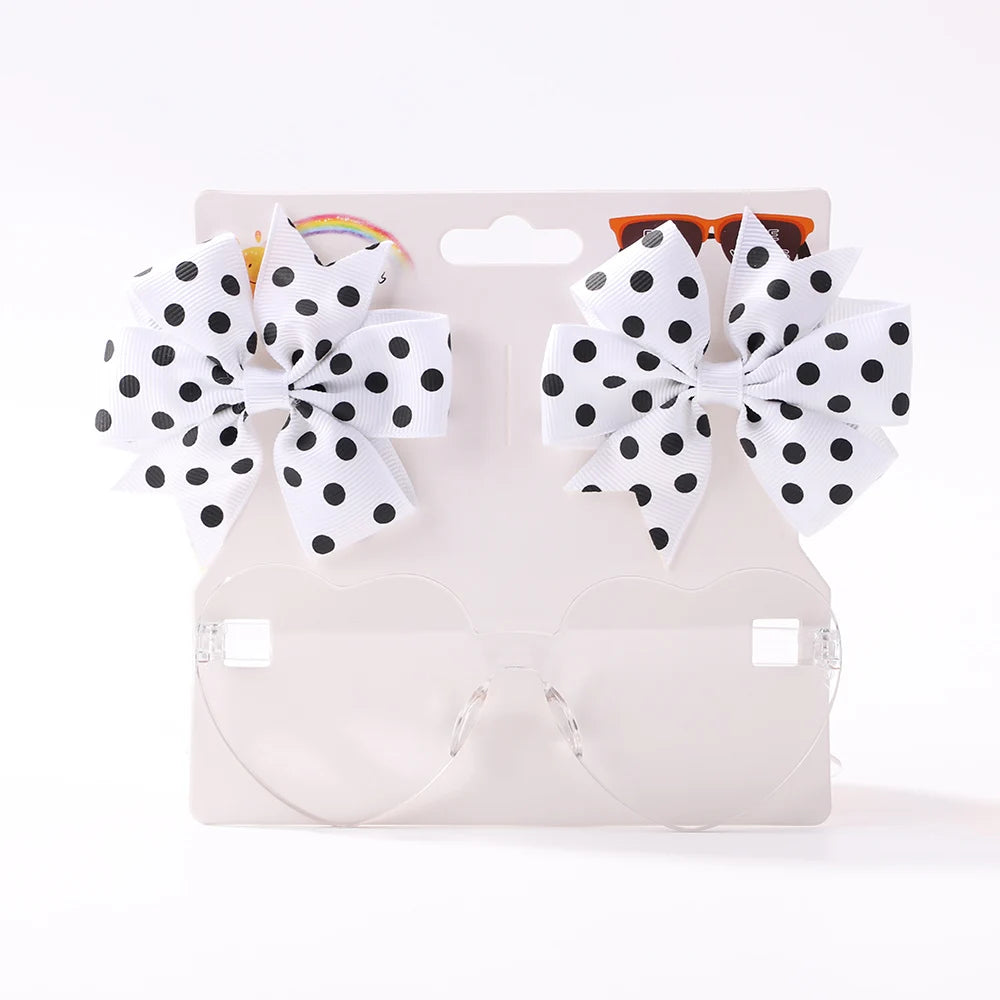 Solid Dot Hair Bows Clip for Baby Girls