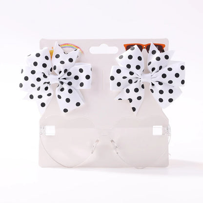 Solid Dot Hair Bows Clip for Baby Girls