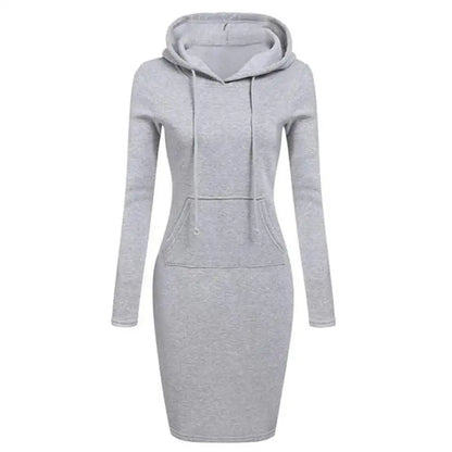 Hooded Sweatshirt Dress for Women in Polyester