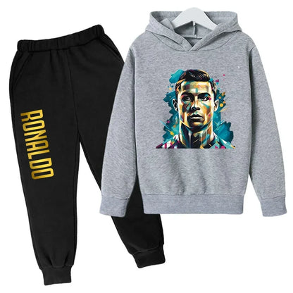Ronaldo CR7 Print Hoodie and Pants Set for Children