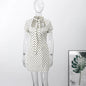 Hollow Out Polka Dot Women Dress with Zipper Closure