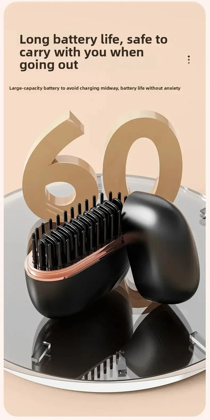 Mini Rechargeable Hair Straightener Brush Portable