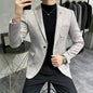 Men's Deerskin Fleece Blazer Single Button Suit Coat
