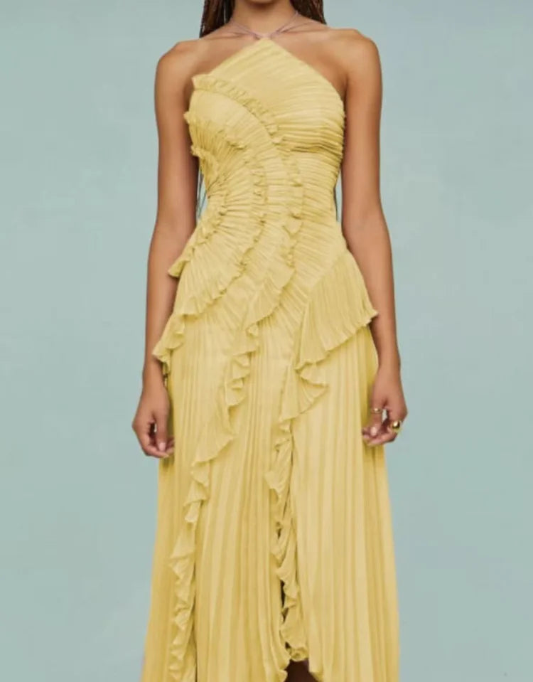 Elegant Purple Chiffon A Line Backless Evening Dress