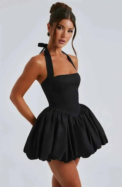 Townlike Halter A-line Mini Ball Gown Dress for Women