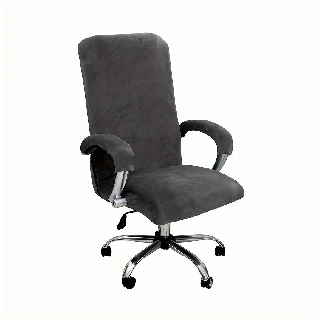 Velvet Plush Stretch Office Chair Cover Set
