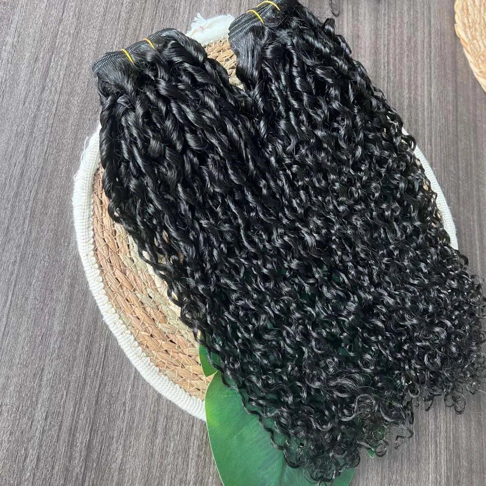Brazilian Curly Human Hair Bundles Natural Color