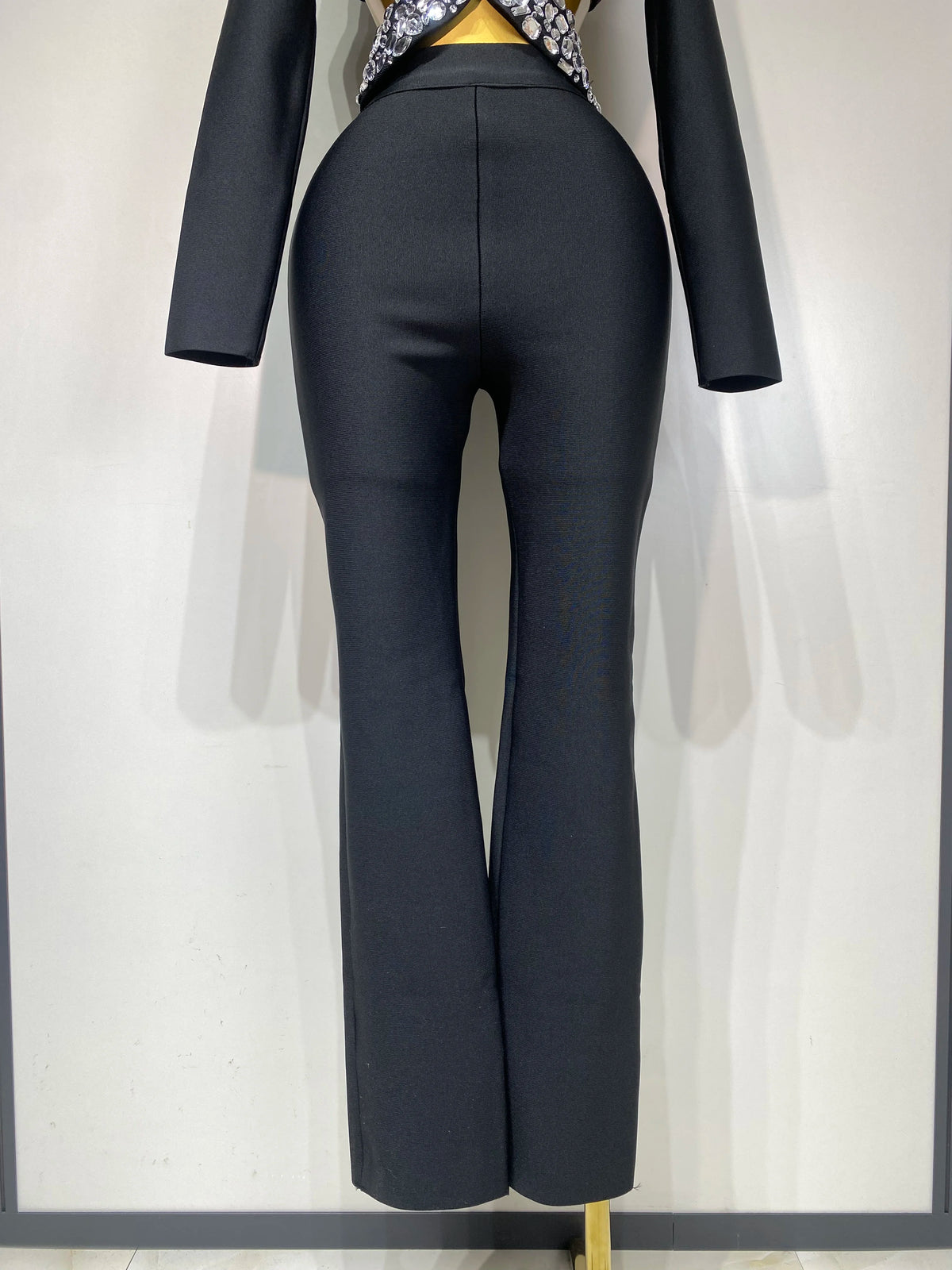 Women Beaded Bodycon Two Piece Pants Set