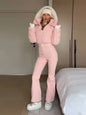 Women's Waterproof Ski Jumpsuit Hooded Winter Outfit