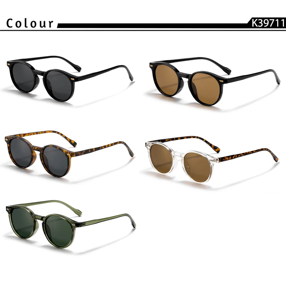 HBK Fashion Sunglasses Men Round TR90 Frame UV400