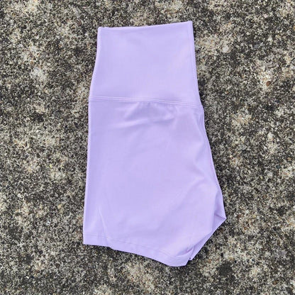 High Waist Yoga Shorts for Women in Solid Color