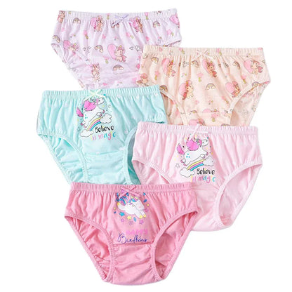 Cotton Girls Panties Rainbow Unicorn Cartoon Briefs