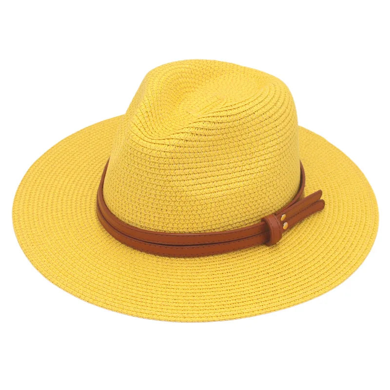 Straw Panama Sun Hat for Women Beach Leisure
