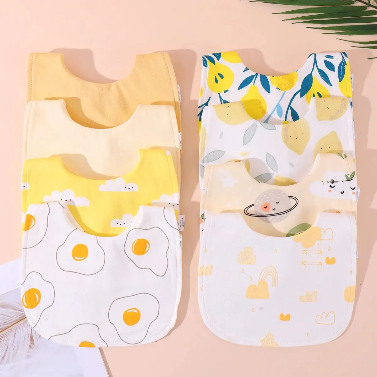 Soft Cotton Baby Bibs Burp Cloths Set U Shape