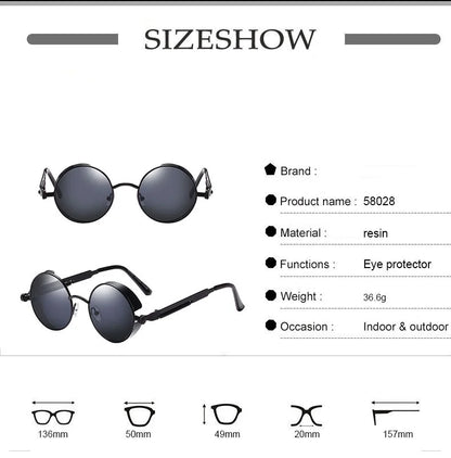 Metal Alloy Round Sunglasses for Men