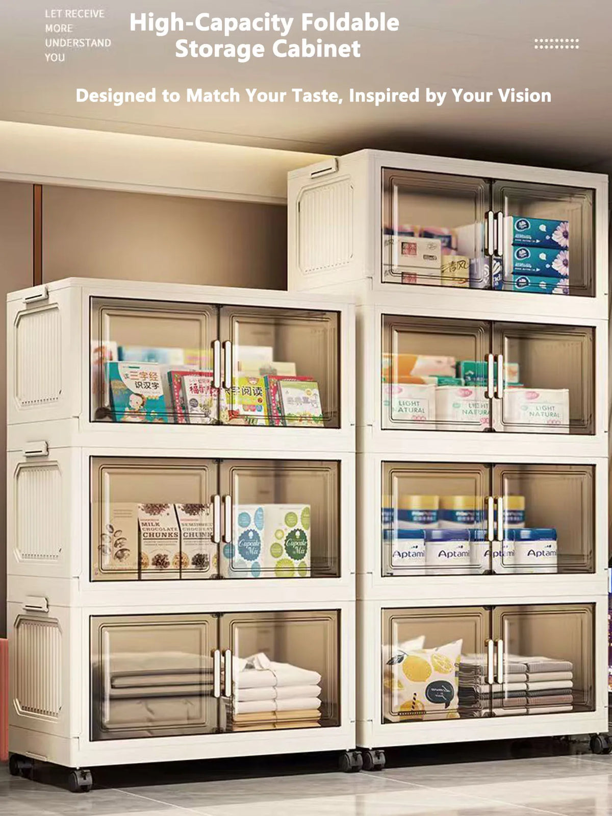 Large Capacity Plastic Folding Storage Cabinet