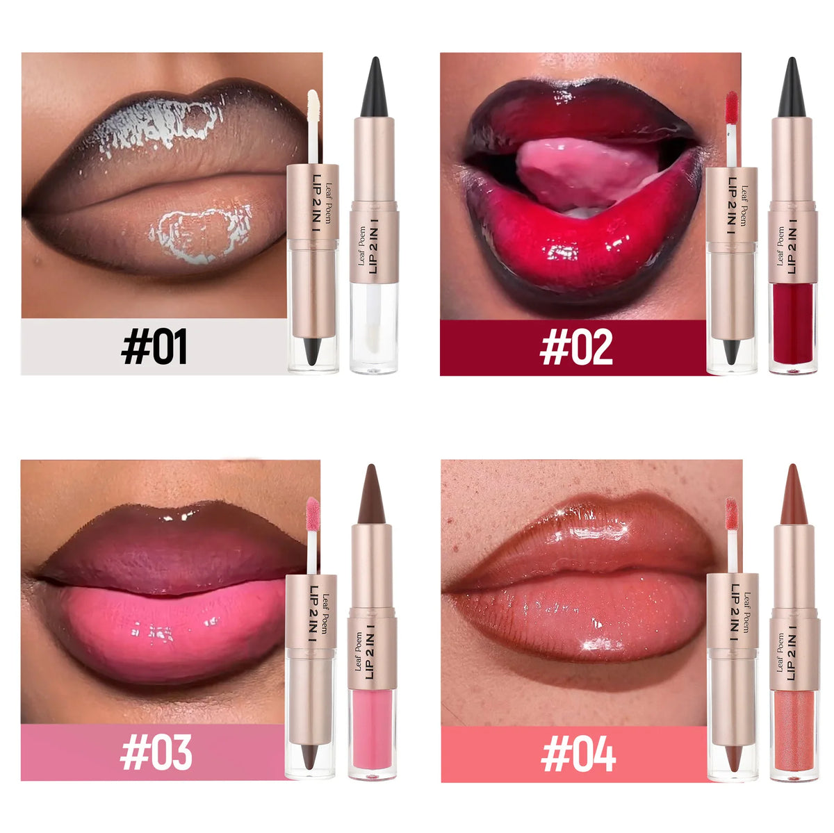 Black Brown Tapered Lip Liner and Lip Gloss Duo
