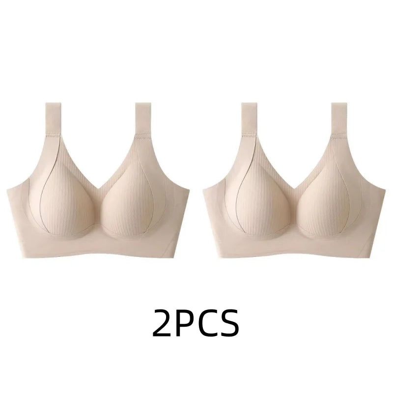 Women's Seamless Wire-Free Bra, Thin Style, Large Size