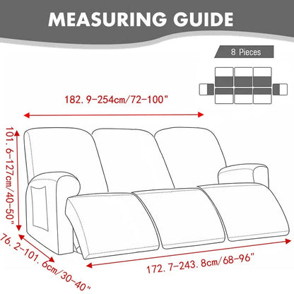 Soft Polyester Recliner Sofa Cover Solid Color