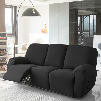 Soft Polyester Recliner Sofa Cover Solid Color