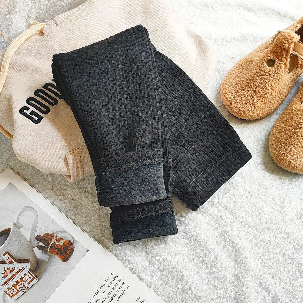 Warm Cashmere Pants for Girls Plus Velvet Trousers
